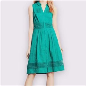 Anthropologie Maeve Button Down Embroidered Dress